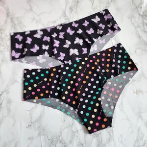 2 VS pink no show cheekster Tanga Butterflies Panties  Size XL | XLARGE 2 Pack